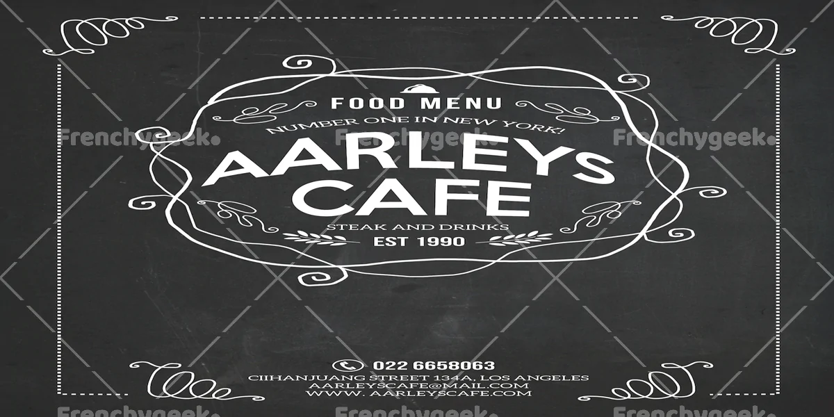 Carte menu restaurant noire